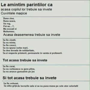 (citat) Le amintim părinților: